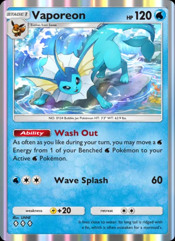 Vaporeon — Mythical Island, Three Diamond