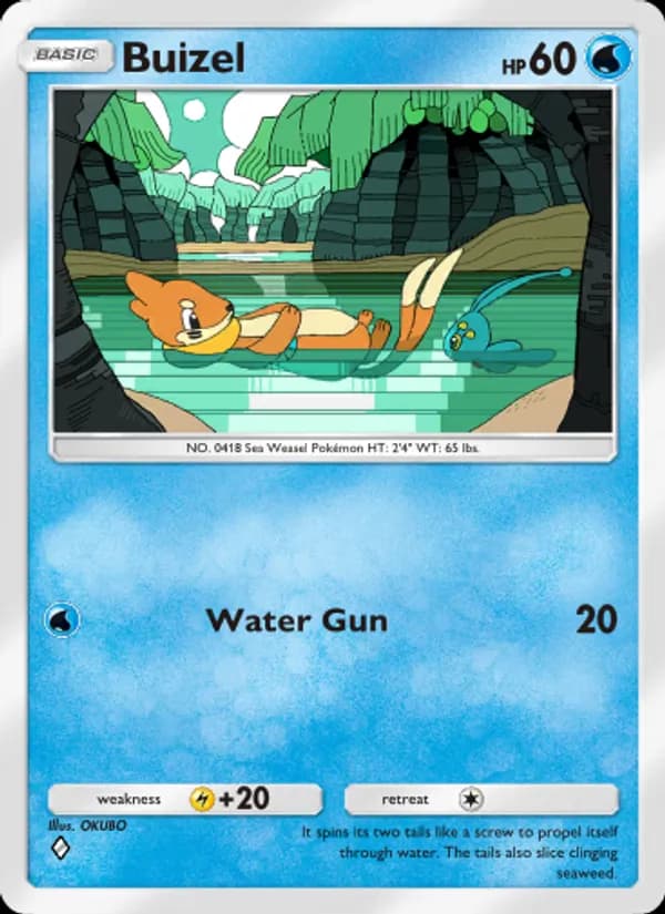 Buizel — Space-Time Smackdown, One Diamond