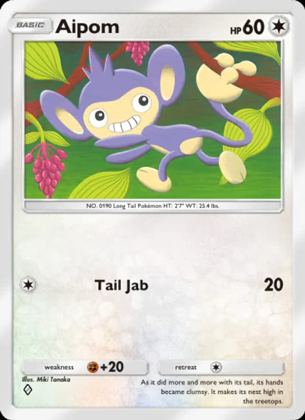 Aipom — Space-Time Smackdown, One Diamond