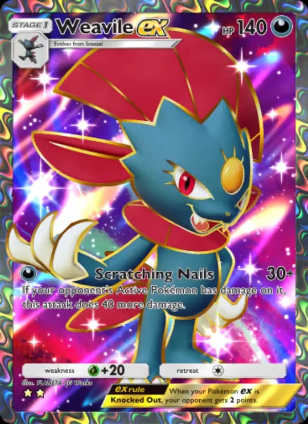 Weavile ex — Space-Time Smackdown, Two Star
