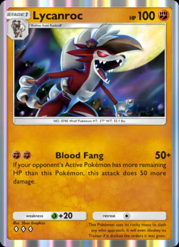 Lycanroc — Celestial Guardians, Three Diamond
