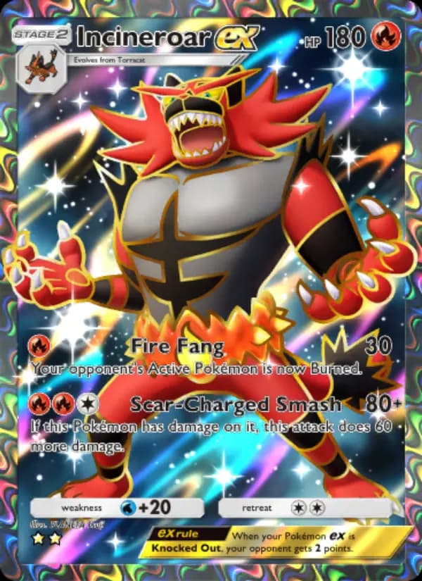 Incineroar ex — Celestial Guardians, Two Star