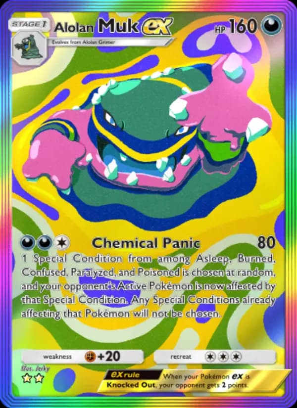 Alolan Muk ex — Celestial Guardians, Two Star