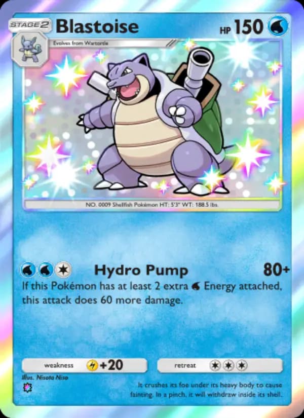 Blastoise — Celestial Guardians, One Shiny