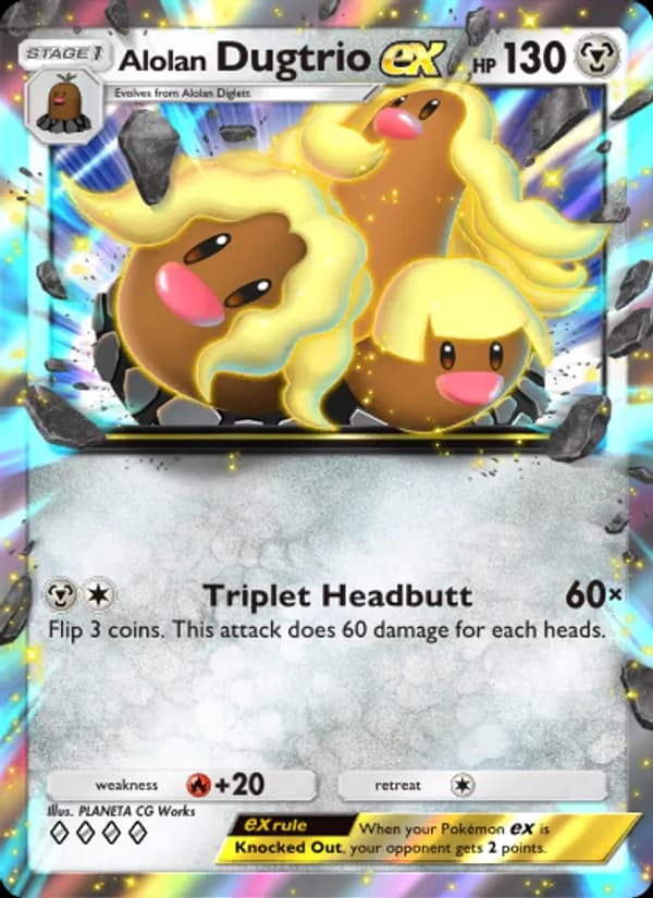 Alolan Dugtrio ex — Extradimensional Crisis, Four Diamond