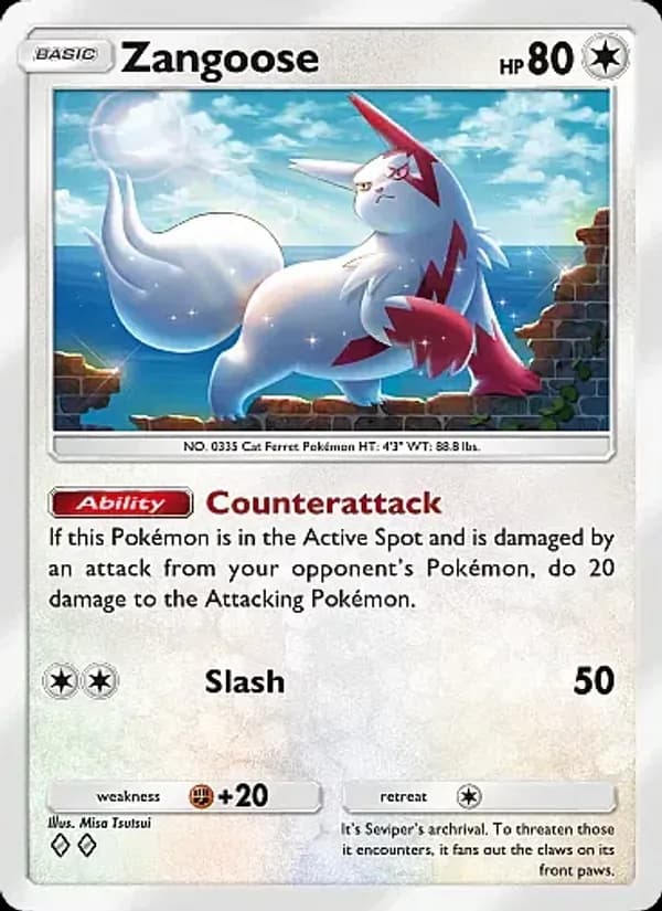 Zangoose — Secluded Springs, Two Diamond