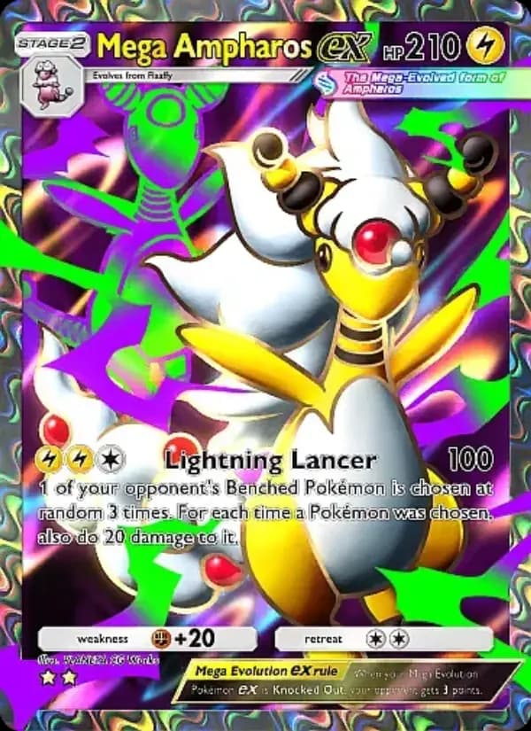 Mega Ampharos ex — Mega Rising, Two Star