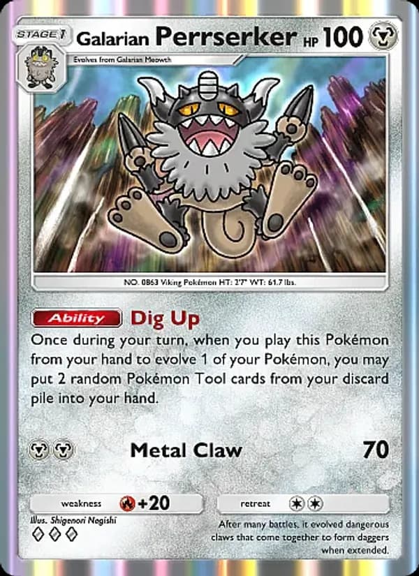 Galarian Perrserker — Fantastical Parade, Three Diamond
