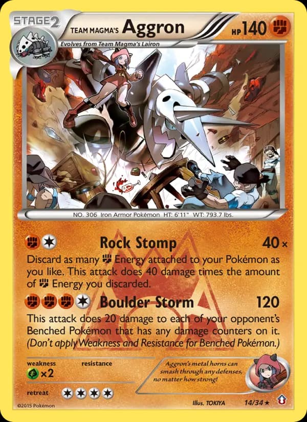 Team Magma's Aggron — Double Crisis, Rare